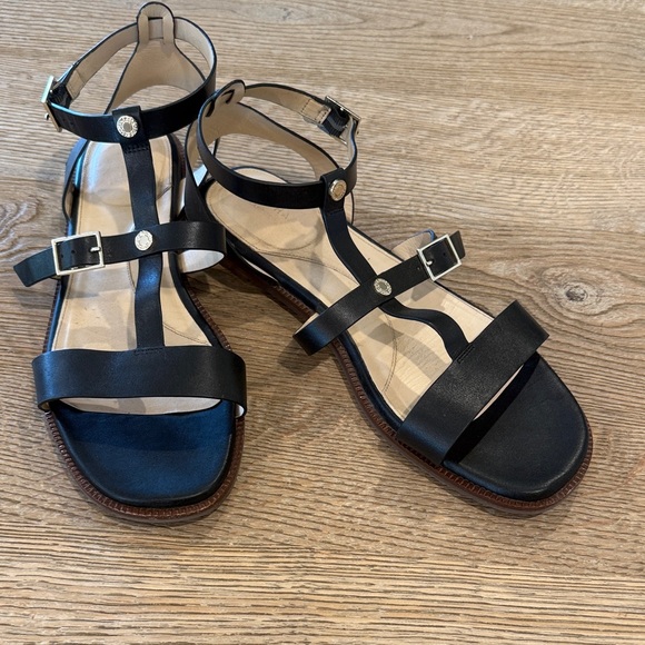 Cole Haan Black Leather Sandals - Picture 1 of 6